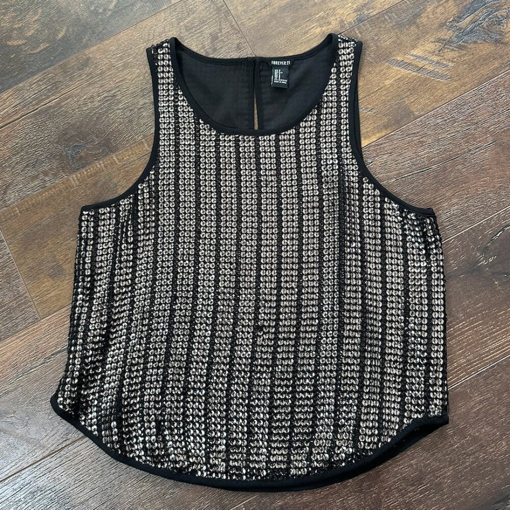 Forever21 Women's Sequin Tank Top